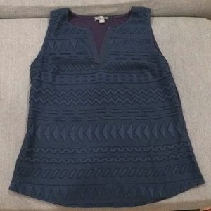 Market & Spruce Navy Sleeveless Patterned Top, M